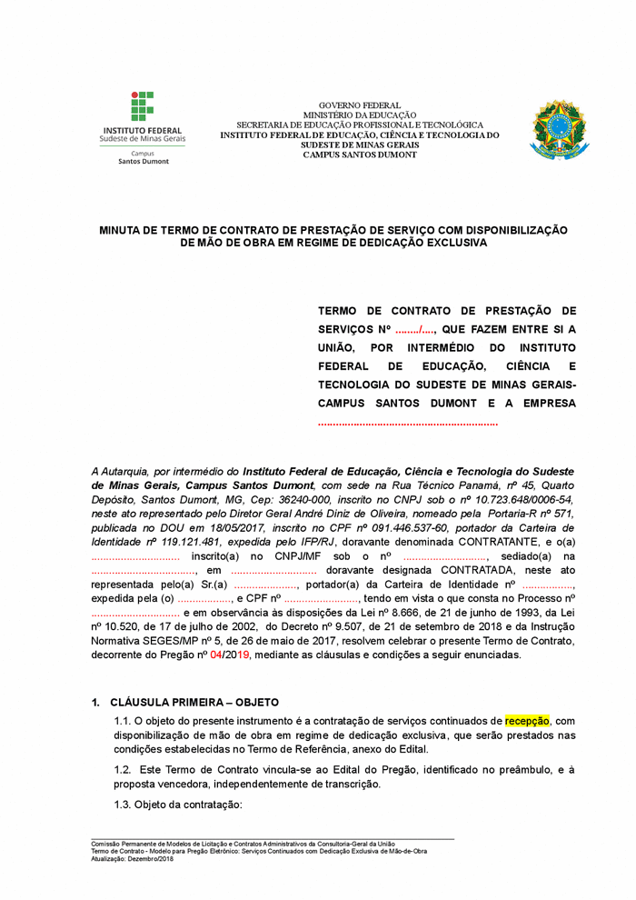 ANEXO VIII - MODELO DECLARAÇÃO CONTRATOS COM INICIATIVA PRIVADA.pdf — IF  SUDESTE MG